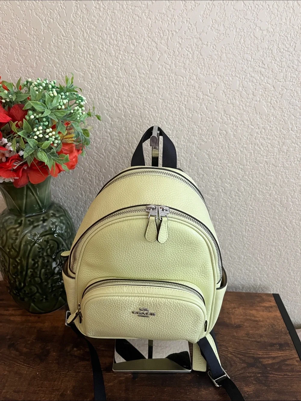 Coach Mini Court Backpack C8603 pale lime green